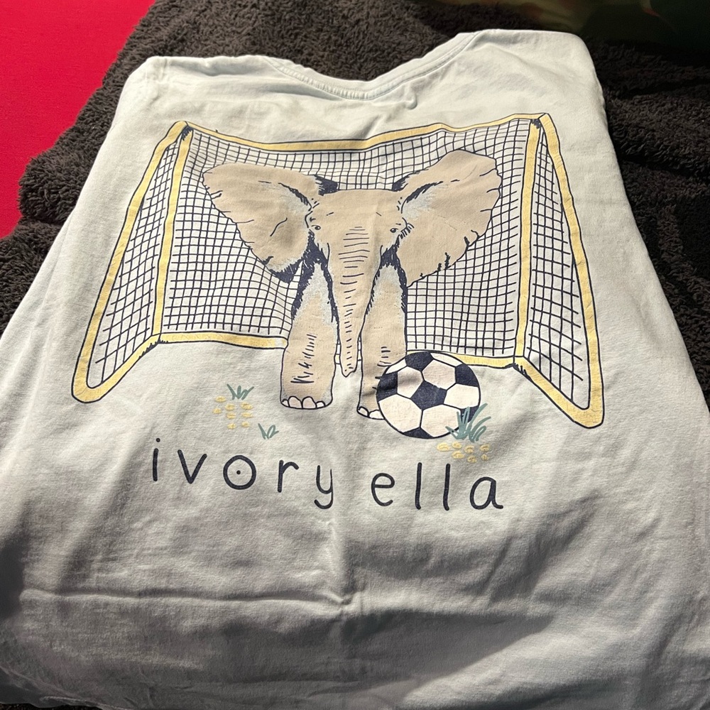 Ivory Ella soccer blue long sleeve tee